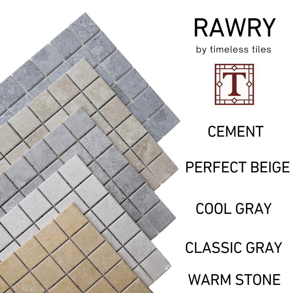โมเสคเซรามิค TIMELESS TILES รุ่น RAWRY 30X30 ซม. สีเทาอ่อน CLASSIC GRAY สไตล์ลอฟต์_3